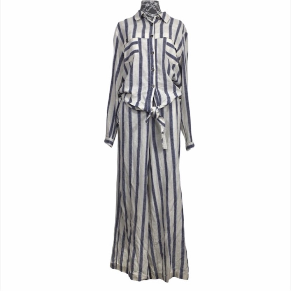 Free People Stipe Jumpsuit